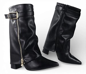 Bota Fem Ramarim Cano Curto Salto Medio 2658131 Preto