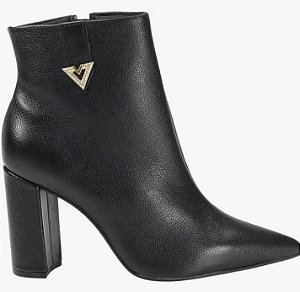 Via Marte Bota Fem Cano Curto Salto Alto 063016 Preto