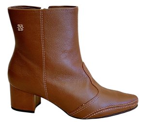 Ramarim Bota Fem Cano Curto Salto Medio 2657101 Cappucino