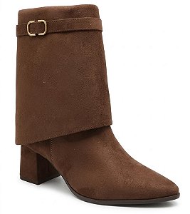Via Marte Bota Fem Cano Longo Salto Medio 255009 Dark Brown