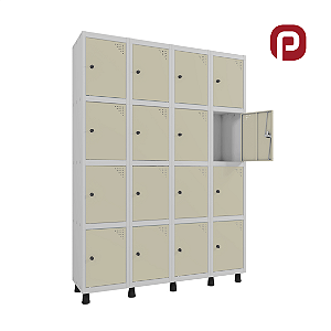 Roupeiro  Aço com 16 portas para cadeado Pandin GRP 504/16