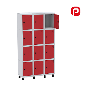 Roupeiro  Aço com 12 portas para cadeado Pandin GRP 503/12