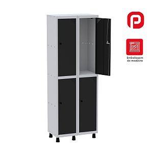 Roupeiro Aço com 4 portas para cadeado Pandin GRP 502/4
