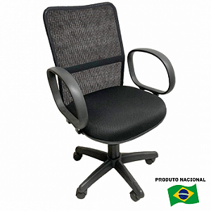 Cadeira de Escritório Giratória Executiva Telada Ergonômica Preta