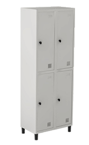 Roupeiro de Aço com 4 Portas Cristal para Cadeado - Marzo Vitorino