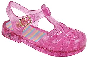 Sandalia Papete Menina Infantil LueLua Rosa Gliter