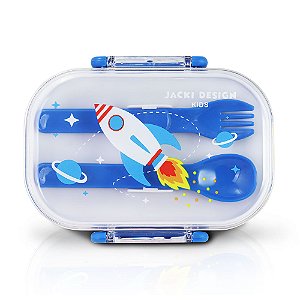 POTE PARA LANCHE MARMITA AZUL FOGUETE