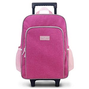 MOCHILA COM RODINHAS ROSA