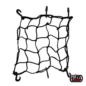 Rede Elastica Para Capacete 42x42 Preta Redinha Bagageiro Ma