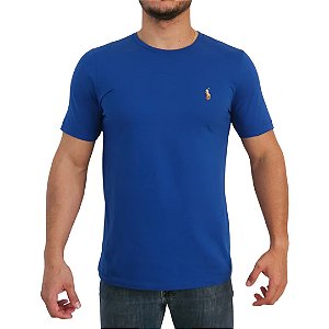 Camiseta Ralph Lauren Azul Royal Logo Colorido