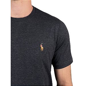Camiseta Ralph Lauren Preto Mescla Logo Colorido
