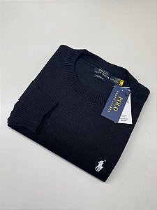 Suéter Ralph Lauren Gola Redonda Preto