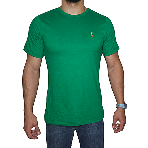 Camiseta Ralph Lauren Verde Bandeira Logo Colorido