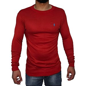 Suéter Ralph Lauren Gola Redonda Vermelho