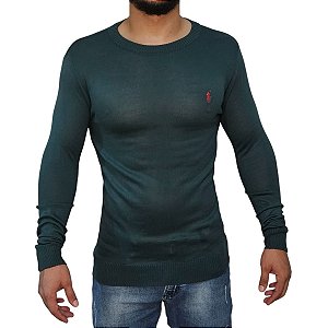 Suéter Ralph Lauren Gola Redonda Verde Militar
