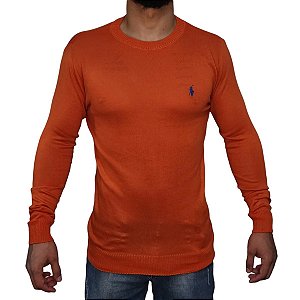 Suéter Ralph Lauren Gola Redonda Laranja
