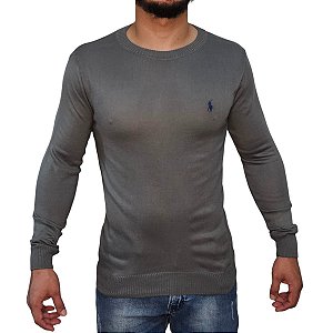 Suéter Ralph Lauren Gola Redonda Chumbo