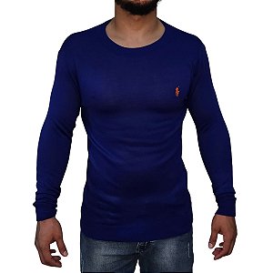 Suéter Ralph Lauren Gola Redonda Azul Royal
