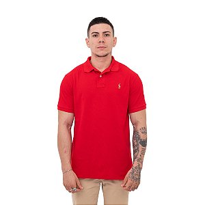 Polo Ralph Lauren Vermelho Logo Colorido