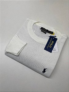 Suéter Ralph Lauren Gola Redonda Branco