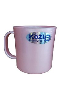 CANECA RETA 400ML ROSA PEROLADO KOZIPLAST