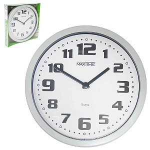 RELOGIO DE PAREDE REDONDO CINZA ARABICO 24CM