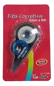 FITA CORRETIVA 5MMX6M BLISTER 12UN BRANCO VMP