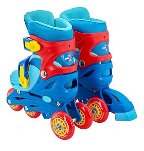 PATINS 3 EM 1 TURMA DA AVENTURA AZUL UNITOYS