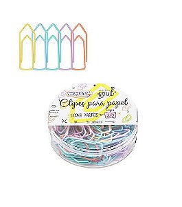 CLIPES PARA PAPEL 2/0  COR PASTEL 50 CLIPS BRW