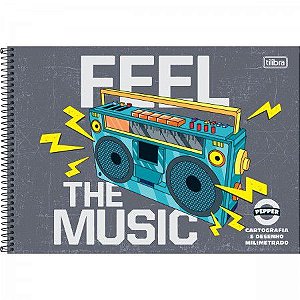 CADERNO ESPIRAL CD MASC. CARTOGRAFIA PEPPER 80F
