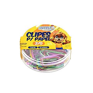 CLIPES PARA PAPEL 2/0 COLORIDO 50 CLIPS BRW