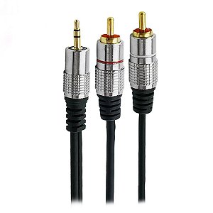 CABO DE AUDIO P2+2RCA NICKEL FITZ 2MTS. UNIDADE 01