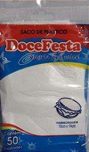 SACO PARA HAMBURGUER 19X14CM 50 UNIDADES
