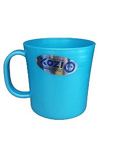 CANECA RETA 400ML AZUL PEROLADO KOZIPLAST