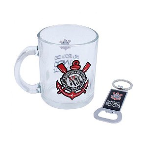 CANECA DE VIDRO COM ABRIDOR CORINTHIANS MILENO