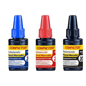 TINTA PARA PINCEL MARCADOR 20ML PRETO COMPACTOR