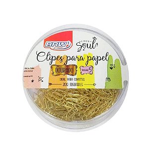 CLIPES MINI N5 DOURADO 200 CLIPS BRW