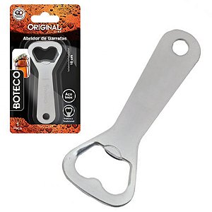 ABRIDOR DE GARRAFA BOTECO INOX 4" 10CM NA CARTELA