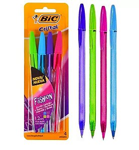 CANETA ESFEROGRÁFICA BIC FASHION SHIMMERS 4 CORES