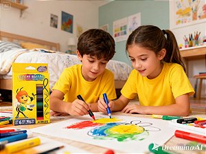 Tinta Guache Bastão Acrilex 6 Cores Escolar Fácil Aplicação