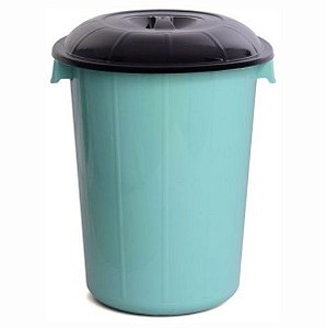 Lixeira 61l com tampa preta sortida MB Plásticos