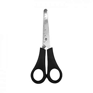 TESOURA ESCOLAR 13CM CABO PRETO ONDA UNIDADE
