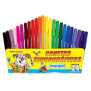 CANETINHA HIDROGRÁFICA 24 CORES MARIPEL
