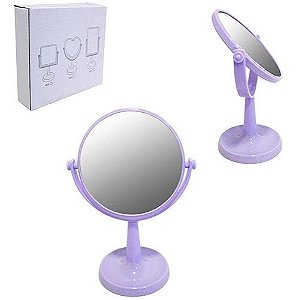ESPELHO DE MESA REDONDO DUPLA FACE PEDESTAL R.23