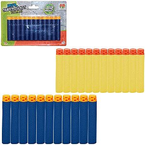 DARDO ESPUMA SUPER SHOT REFIL COLORS 12 PCS
