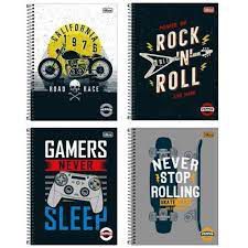 CADERNO 10 MATÉRIAS PEPPER MASCULINO 160FLS
