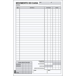 Talão Movimento de Caixa Grande - 100 Folhas