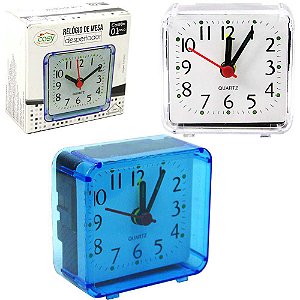 RELOGIO DE MESA DESPERTADOR RETANGULAR 6X5,5CM CZ2