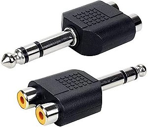 ADAPTADOR P10 PLASTICO - P10 ESTEREO PARA 2 JACK R