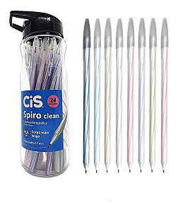 CANETA ESFEROGRÁFICA CIS SPIRO CLEAN 0.7MM SORTIDO